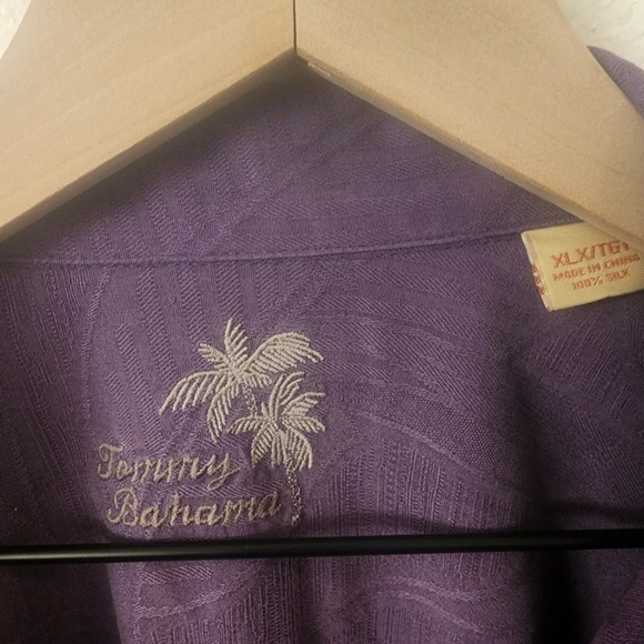 Tommy Bahama Floral Hawaiian 100% Silk Plum Purple Shirt Mens XLX - Picture 3 of 10